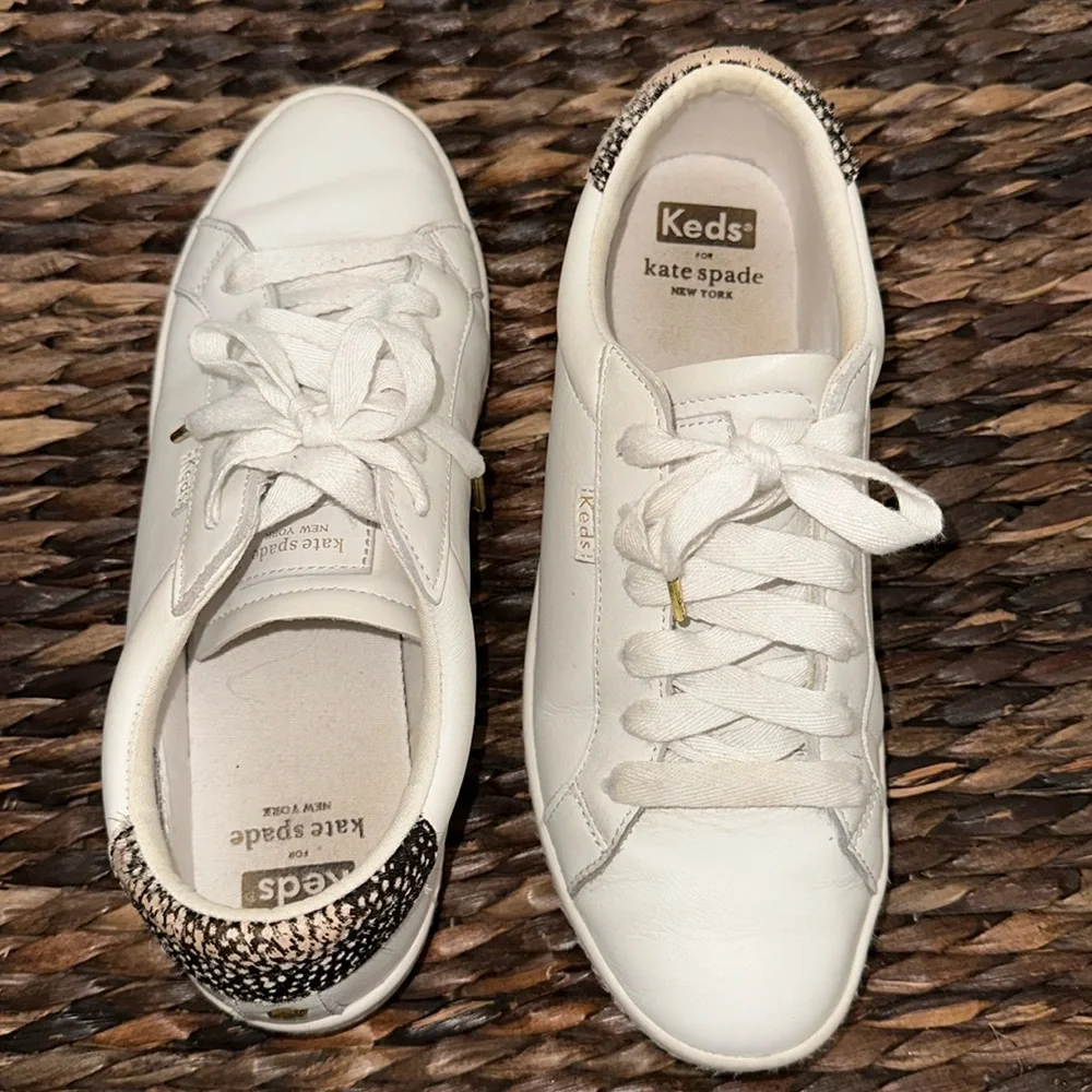 Keds x Kate Spade New York Ace leather white sneakers size‎ 7